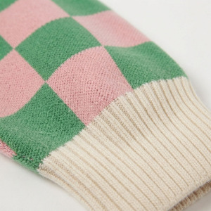 Wholesale Custom Pink Green Sororities <b>Cardigan</b> <b>Sweater</b> for Women Long Sleeve Checkered Knitted Button Up Designer Greek <b>Sweater</b> - Product Image 5