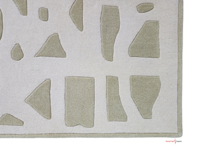 Alfombra Contemporánea de Alta Calidad Hecha a Mano en Lana, Color Beige y Verde, Alfombra Moderna para el Hogar, Apta para Mascotas, Antideslizante, Regalo de Navidad - Product Image 5