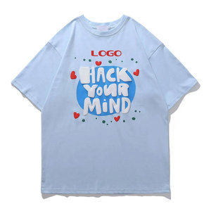 เสื้อยืดผู้ชายพิมพ์ลาย Hack Your Mind สีดำลายทาง ผ้าฝ้าย 100% แขนสั้น คอกลม ทรงโอเวอร์ไซส์ สวมใส่สบาย แห้งเร็ว - Product Image 4