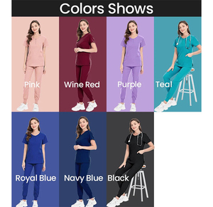 Nouveaux ensembles de blouses et pantalons médicaux personnalisés avec logo pour infirmières, en polyester, rayonne et élasthanne extensible, pour femmes, vente en gros - Product Image 5