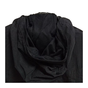 <b>Men's</b> Waterproof Breathable Outdoor Hooded <b>Windbreaker</b> Jacket Solid <b>Black</b> Zipper Front Casual Autumn Outerwear Regular Fit - Product Image 5