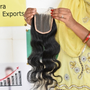 Bundles vierges non transformés couleur noir crépus 5*5 fermeture Bodywave Remy vietnamien cuticule aligné Temple Extensions de cheveux humains - Product Image 5