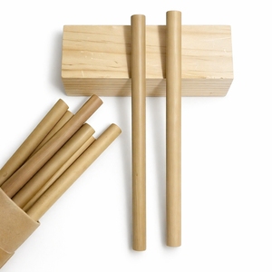 Eco Friendly <b>Bamboo</b> Disposable <b>Straws</b> Round Drinking <b>Straws</b> 200 mm 6 mm for Party Restaurant Beverage Service - Product Image 2