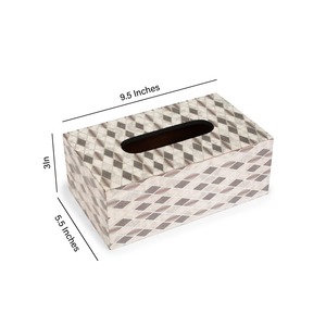 Boîte à mouchoirs décorative artisanale en bois imprimé, pour la maison, le salon ou la table. - Product Image 6