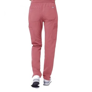 Blusa Médica Rosa para Mujer, Cuello en V, Manga Corta, con Bolsillos, Uniforme de Hospital, Mezcla de Algodón y Poliéster - Product Image 3