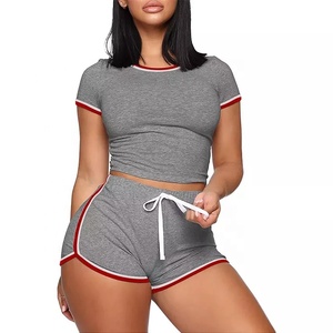 Ensembles de Shorts d'été pour femmes, vêtements de yoga de grande taille, ensembles courts de deux pièces pour femmes, 2022 - Product Image 3