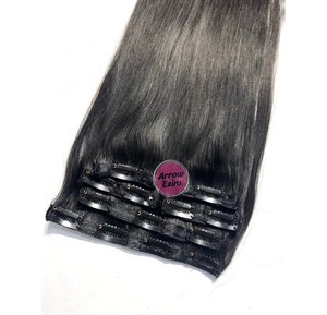 Extensions de cheveux naturels lisses à clipser 100g, cheveux indiens vierges provenant du Tamil Nadu, double trame machine, prêts à la permanente - Product Image 4