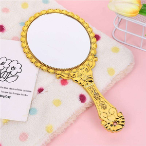 Espejo de Maquillaje Plegable de Mano con Logotipo Personalizado al por Mayor, Espejo de Vanidad Ovalado Plateado de Marca Privada - Product Image 4