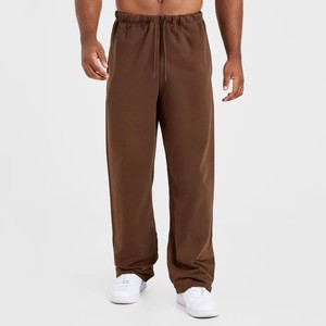 Low Price Top Selling Wholesale Custom Logo Men's <b>Brown</b> Oversized Straight Leg <b>Joggers</b> Cotton Breathable Men's Sweatpants - Product Image 1