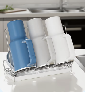 304 Stainless Steel Stanley Cup Holder Foldable Drain Rack Single Tier Standing <b>Storage</b> Organizer - Product Image 2