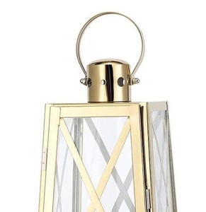 Linterna de Metal y Vidrio Hecha a Mano, Venta al por Mayor de Fábrica, con Acabado Dorado Brillante, para Decoración de Interiores y Exteriores, Personalizable - Product Image 6