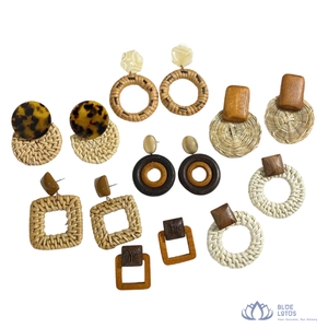 Pendientes de Aro de Madera Hechos a Mano, Elegantes y Modernos, Forma de Gota de Agua, Ideales para Fiestas, para Mujer - Product Image 1