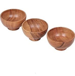 Tazón de Madera Natural Sólida Hecho a Mano, Tazón de Madera para Servir Ensaladas y Frutas, Vajilla de Cocina, Venta al por Mayor para el Hogar y Restaurantes - Product Image 3