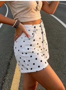 Shorts de Mezclilla Blancos de Cintura Alta, Ajustados, de Secado Rápido, Casuales de Verano para Mujer, con Bordado de Estrella - Product Image 6