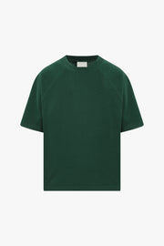 Ensemble T-shirt et short vert foncé surdimensionné pour homme, tenue décontractée d'été, streetwear, deux pièces, coupe classique, 100% coton respirant - Product Image 5