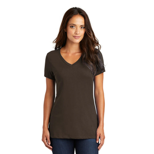 T-shirt respirant pour femme à col en V, haut uni à manches courtes, t-shirts en toile, prix de gros, services OEM avec logo personnalisé - Product Image 1