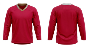 Camiseta de hockey sobre hielo personalizada para hombre, con estampado del nombre del equipo y logotipo, 100% poliéster, manga larga, cuello en V, ropa deportiva transpirable - Product Image 6