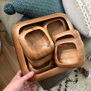 ชามไม้ลายหอยเชลล์สำหรับตกแต่งสลัดผลไม้ชามไม้มะม่วงสำหรับเสิร์ฟผลไม้ปรับแต่งได้ตามต้องการ - Product Image 4