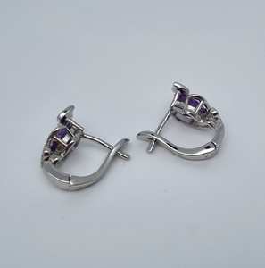 Pendientes de Amatista Natural, Plata de Ley 925, Hechos a Mano, Certificados por IGI, Joyería Fina para Mujer, Regalo para Fiestas, Venta al Por Mayor - Product Image 3