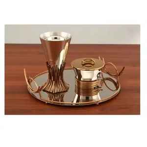 Juego de quemador de incienso Bakhoor de metal de lujo con bandeja decorativa, quemador de incienso árabe Oud, soporte para fragancias para el hogar, regalo para Ramadán y Eid - Product Image 1