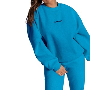 เสื้อสเวตเตอร์คอกลมคอกลมสำหรับผู้หญิงทรงโอเวอร์ไซส์ผ้าคอตตอน100% มีฮู้ดกำหนดโลโก้ได้เองมีลาย3D แบบดิจิตอลด้านหน้าสไตล์สตรีทสำหรับฤดูหนาว - Product Image 5