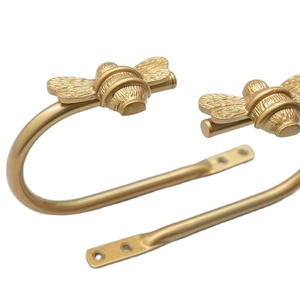 New Arrival Solid Brass Bee Shape Wall <b>Hook</b> Luxury Gold Finish <b>Towel</b> Holder Decorative Metal <b>Hook</b> Bathroom Accessories - Product Image 1