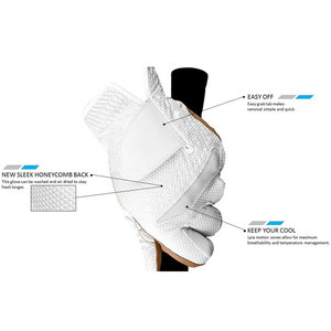 ถุงมือกอล์ฟสำหรับผู้หญิงรุ่น Relax Grip 2.0 สีขาว สำหรับมือซ้าย ทำจากไมโครไฟเบอร์ เพื่อความสบายและประสิทธิภาพที่ดีขึ้น - Product Image 2