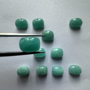 Amazonita Verde Natural Premium, Cabujón Largo, Piedras Sueltas de Primera Calidad con Reverso Plano, de 7x5mm a 15x20mm - Product Image 1