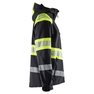 Unisex <b>High</b> <b>Visibility</b> Safety <b>Softshell</b> <b>Jacket</b> Waterproof Reflective CE Certified Polyester Material Hooded Workwear for - Product Image 3