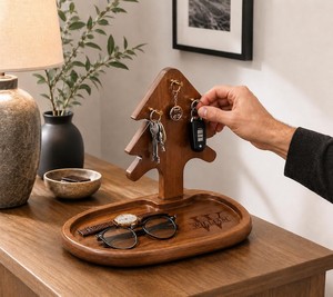 Plateau scandinave de Noël, Plateau de Noël bohème, Plateau de Noël traditionnel, Plateau de Noël contemporain, Décoration de Noël - Product Image 1