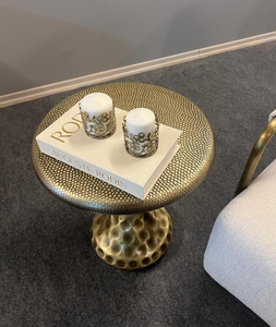 Modern Light Luxury Retro Aluminium Metal Golden Side Table Nordic Artistic Design Coffee Table Iron Alloy <b>Frame</b> Home Furniture - Product Image 3