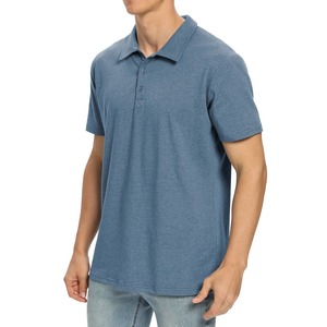 Camiseta de Punto de Manga Corta con Cuello Alto a Rayas para Hombre, 100% Algodón, Transpirable, Corte Regular, Diseño Informal, Patrón Multicolor - Product Image 4