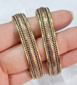 3 Metal Mix Twisted Heart Romantic Silver Plated Cuff <b>Bangles</b> - Product Image 3