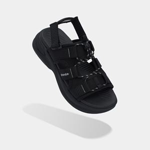 Shondo Cross-Strap Sandals Black Breathable EVA Outsole Casual Summer Open Toe Textile Upper Buckle Closure - Product Image 1