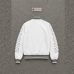 HIGH QUALITY <b>WHITE</b> VARSITY <b>JACKET</b> Button Closure Casual Autumn Wear MODERN STREET STYLE COMFORT FIT VARSITY CLASSIC SPORTS BUTTO - Product Image 6