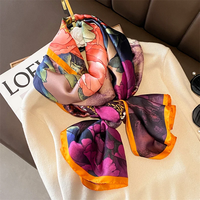 Moda 180x90 cm Saten Ipek Eşarp Kadınlar Lüks Büyük Şal Wrap Müslüman Başörtüsü Kafa Bandı Plaj Stoles Kadın Bandana Fular Türban