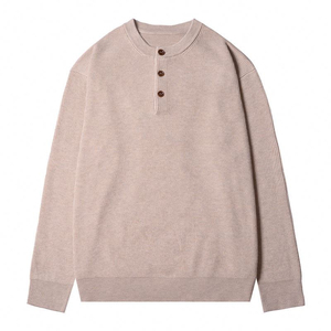 Men's Premium Soft Knit <b>Henley</b> Sweater <b>Long</b> <b>Sleeve</b> Button Neck Pullover Warm Casual Winter Clothing OEM ODM Wholesale - Product Image 6