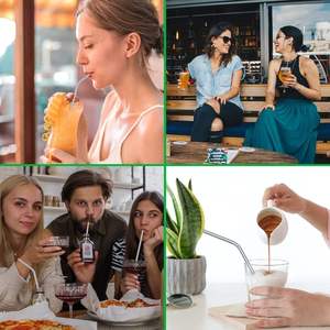 Venta Directa de Fábrica Bold Blossom: Juego de Pajitas Reutilizables de Acero Inoxidable, Ecológicas y de Grado Alimenticio, con Cepillo de Limpieza, Utensilios de Cocina - Product Image 5