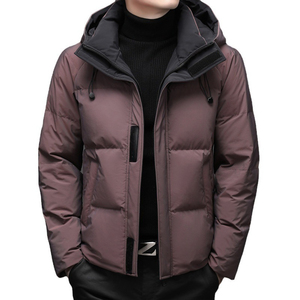 Blouson matelassé à manches longues de qualité pour homme, avec logo personnalisé brodé, coupe-vent respirant, vêtement d'hiver uni - Product Image 1