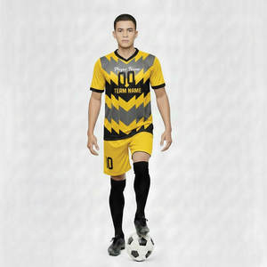 ชุดฟุตบอลคุณภาพสูง 100% โพลีเอสเตอร์ สำหรับทุกเพศ พร้อมปักชื่อทีมได้ แห้งเร็ว ระบายอากาศดี มีตัวเลือกปรับแต่งได้สำหรับผู้ใหญ่ - Product Image 1