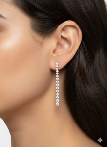 Pendientes de Diamantes Redondos para Mujer, Diamantes Naturales y Cultivados en Laboratorio - Product Image 3