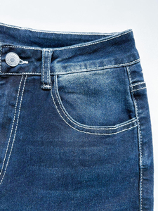 Pantalones Vaqueros Acampanados Personalizados Muzamin para Mujer, Poliéster/Algodón, Secado Rápido y Transpirables, Estilo Vintage, Largos - Product Image 4