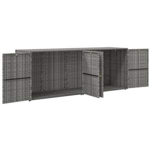 Armadio da giardino in Poly Rattan grigio 78 "x 21.9" x 31.5" - Product Image 3