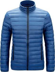 Vestes d'hiver en duvet noir uni avec logo personnalisé, manteau pour homme, veste matelassée, streetwear, veste matelassée légère en duvet - Product Image 5