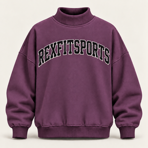 Sweat-shirt à col montant personnalisé avec logo OEM, pull en molleton surdimensionné, appliqué lettres 3D, streetwear, fabricant et fournisseur en gros - Product Image 2