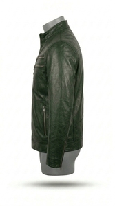 Chaqueta Vintage con Capucha y Cierre Frontal de Cuero Sintético para Hombre - Product Image 3