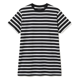 Robe Courte Rayée Grande Taille pour Femme, Col Rond, T-shirt Décontracté, Mini-Robe Respirante pour l'Été, Logo Personnalisé - Product Image 4
