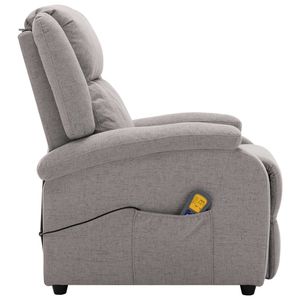 Poltrona reclinabile per massaggio in tessuto grigio chiaro - Product Image 6