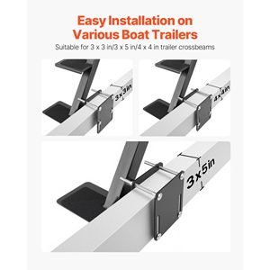 Scaletta a 3 gradini in acciaio al carbonio per rimorchio barca, resistente, con impugnatura antiscivolo e 3 opzioni di montaggio - Ricambi e accessori - Product Image 5