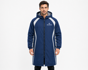 Parka de Natación Impermeable con Capucha Personalizada de Fábrica, Manga Larga, Secado Rápido, Forro Polar Transpirable, Cierre de Cremallera, Bata de Cambio para Hombre - Product Image 1